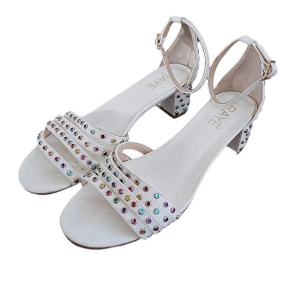 Raye Rainbow Rhinestone Sandals Size 8 - Picture 2 of 10